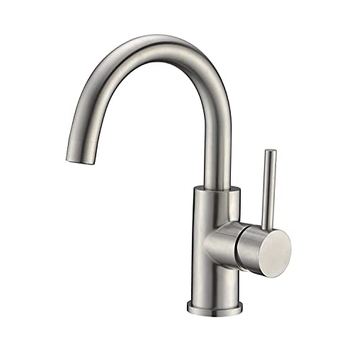 Crea Bar Sink Faucet, Sink Faucet Single Hole For Bathroom Kitchen Small Rv Campers Faucet Brushed Nickel Pre Wet Mini Restroom 