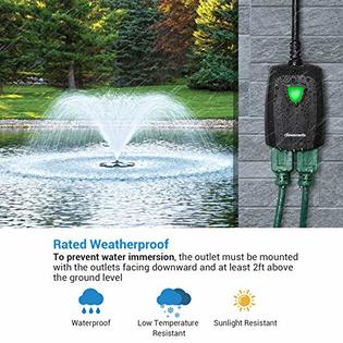 Dewenwils Outdoor Remote Control Electrical Outlet, Weatherproof Wireless  Electrical Plug In Light Switches, Separately Controll