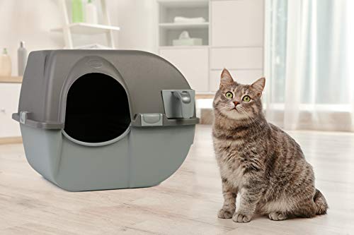 Omega Paw Roll N Clean Self Cleaning Litter Box, Brown, Large