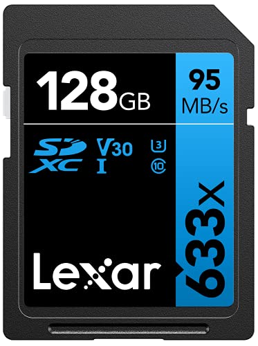 Lexar Professional 633X 128Gb Sdxc Uhs-I Card, Up To 95Mb/S Read, For Mid-Range Dslr, Hd Camcorder, 3D Cameras, Lsd128Gcb1Nl633 