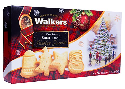 Walkers Shortbread Festive Shapes (12.3 Ounce Box), Traditional Pure Butter Shortbread Cookies From The Scottish Highlands, Qual