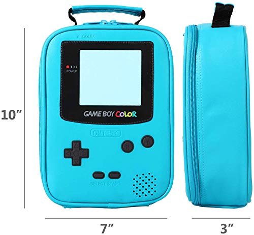 Ontesy Gameboy Leather Lunch Box Reusable Waterproof Thermal Insulated Cooler Bag Toy Bag For Boys Girls Kids Toddlers Teens Men