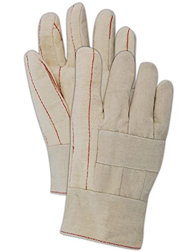 Magid Glove & Safety 95Kbt Magid Heater Beater 20 Oz. Cotton Hot Mill Gloves W/Band Top Cuff, Natural, Mens (Fits Large) (Pack O