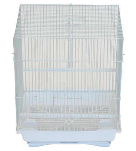 Yml A1324Mwht Flat Top Medium Parakeet Cage, 13.3" X 10.8" X 16.5", White