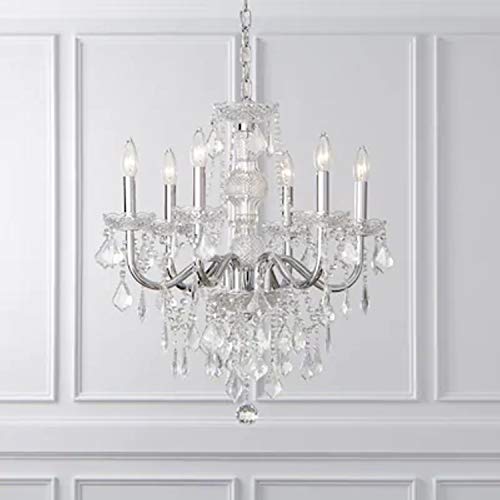 Portfolio B10081 6 Light Polished Chrome Vintage Crystal Candle Chandelier Portfolio B10081 6 Light Polished, Portfolio 6 Light Polished Chrome Vintage Crystal Chandelier