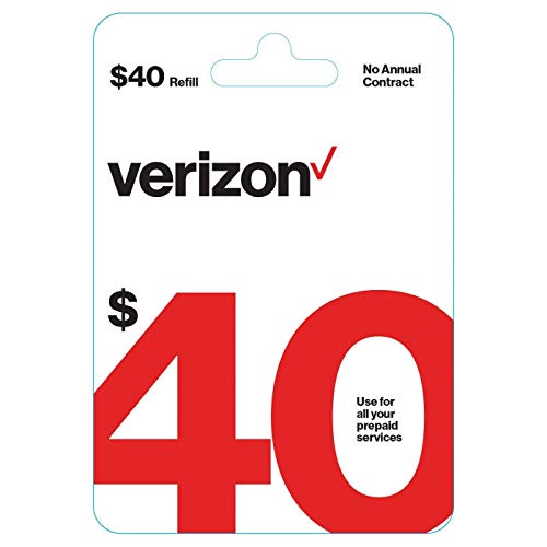 Verizon $40 Verizon Wireless Prepaid Refill Top Up Pin Card (Mail Delivery)