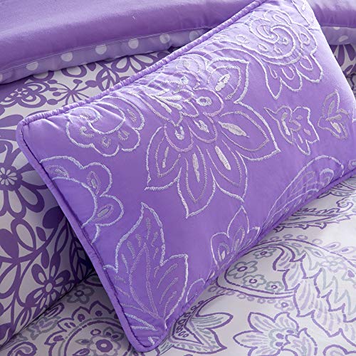 Mi Zone Riley Comforter Set Twin/Twin Xl Size - Purple , Floral – 3 Piece Bed Sets – Ultra Soft Microfiber Teen Bedding For Girl
