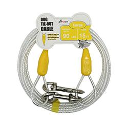 Petest 15Ft Reflective Tie-Out Cable For Large Dogs Up To 90 Pounds