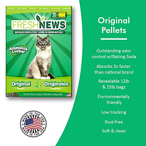 Fresh News Paper Cat Fresh News Recycled Paper, Original Pellet Multi-Cat Litter