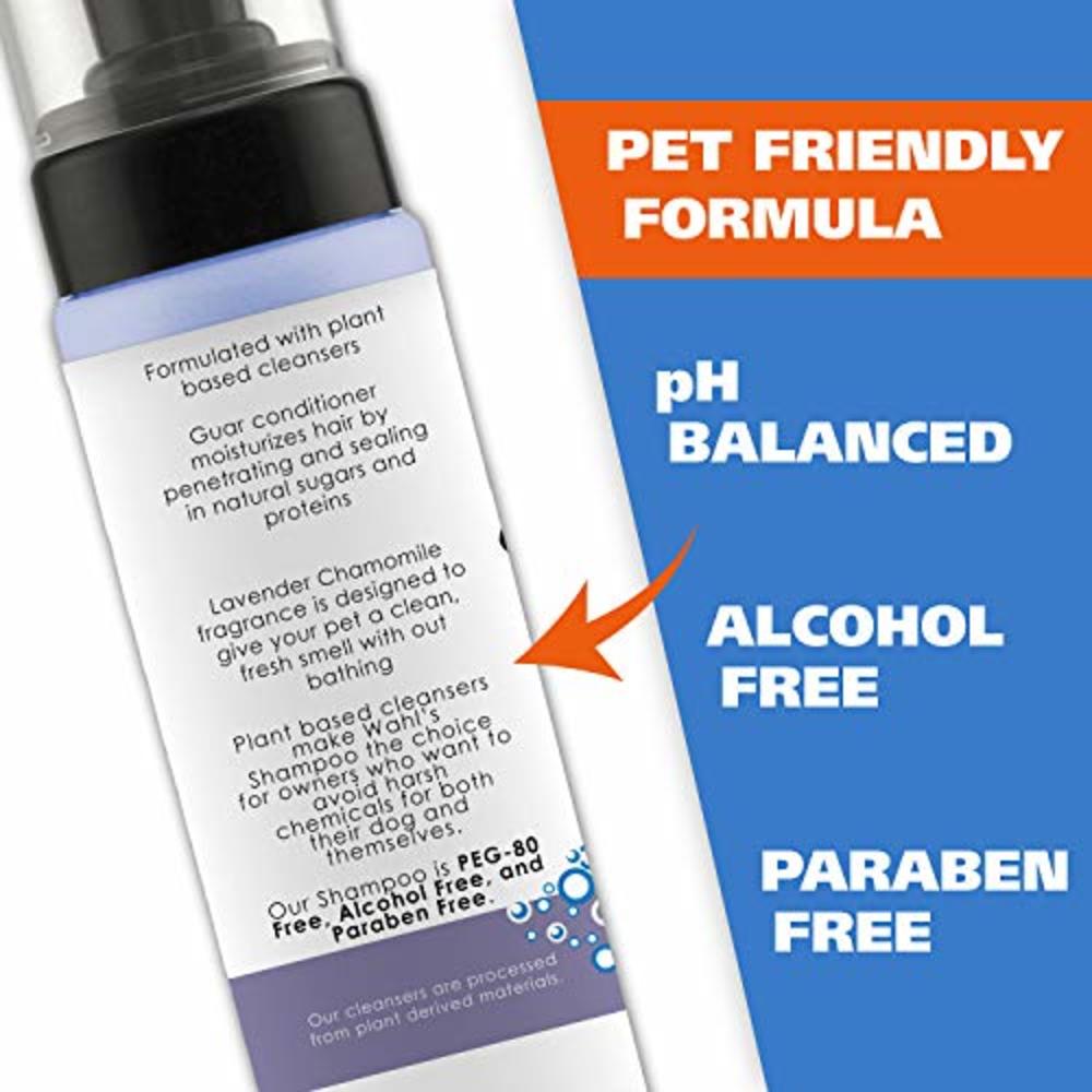 Wahl Pet Friendly Waterless No Rinse Shampoo For Animals – Lavender & Chamomile For Cleaning, Conditioning, Detangling, & Moistu