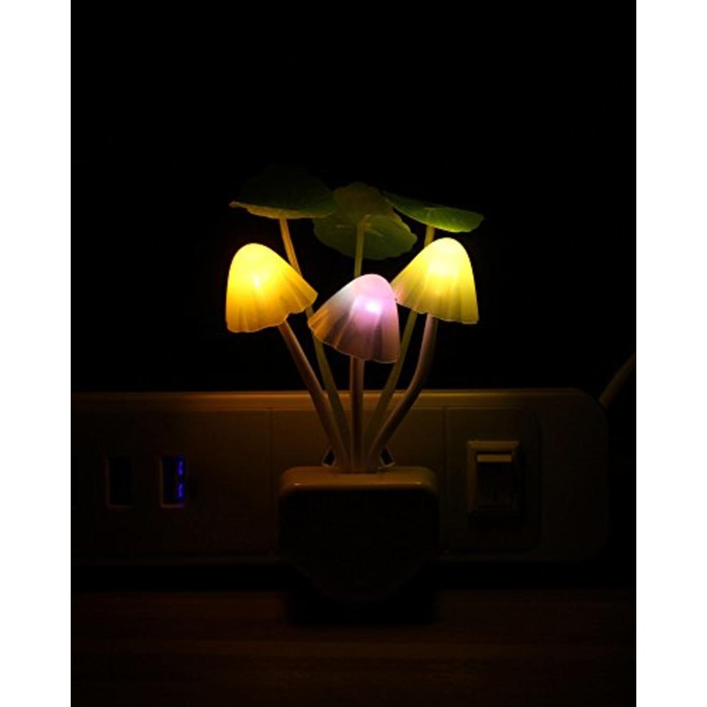 Rienar Sensor Led Night Light, Color Changing Plug-in LED Mushroom Dream Bed Lamp