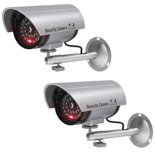 Wali WL-TC-S2 WALI TC-S2 Bullet Dummy Fake Surveillance Security CCTV Dome  Camera Indoor Outdoor with One LED Light, Security Alert Sticker De