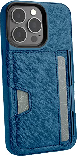 Smartish iPhone 13 Pro Wallet Case - Wallet Slayer Vol. 2 [Slim + Protective] Credit Card Holder with Kickstand - Blues on The G