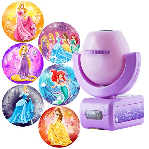 Projectables Disney Princess 6-Image LED Night Light Projector, Dusk-to-Dawn Sensor, Project Princesses Cinderella, Ariel, Auror
