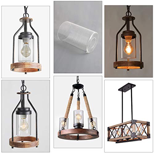 Giluta Clear Glass Shade Cylinder Replacement Modern Elegant Style Pendant Lamp Shades Lighting Fixture Liples Giluta Clear Glass Shade Cylinder, Replace Glass Shade Light Fixture