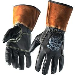 Defiant Metal TIG Welding Gloves - Premium Black Goatskin Leather (Large)