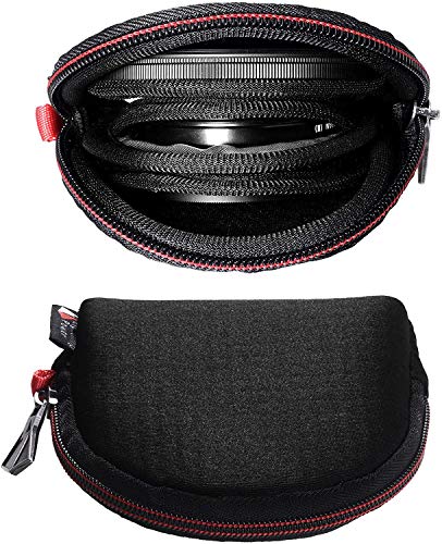 TXesign Camera Filters Case Bags for Round Filters Up to 62mm,Water-Resistant Lycra Design Lens Filter Pouch (Small)