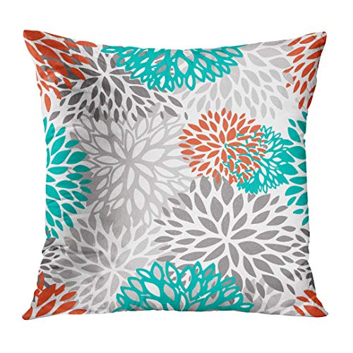 Emvency Set of 4 Throw Pillow Covers Coral and White Solid Color Etc Orange  Gray Turquoise Decorative Pillow Cases Home Decor Sq