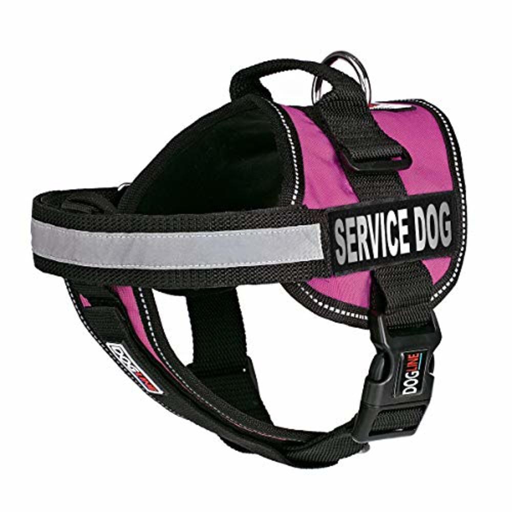 Dogline Unimax Service Dog Vest and Free Service Dog ID Badge with ADA Law, Large, Pink