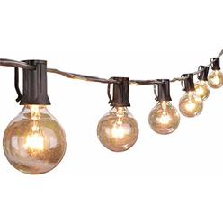 Brightown 25Ft G40 Globe String Lights with Clear Bulbs,UL listed Backyard Patio Lights,Hanging Indoor/Outdoor String Lights for Bistro