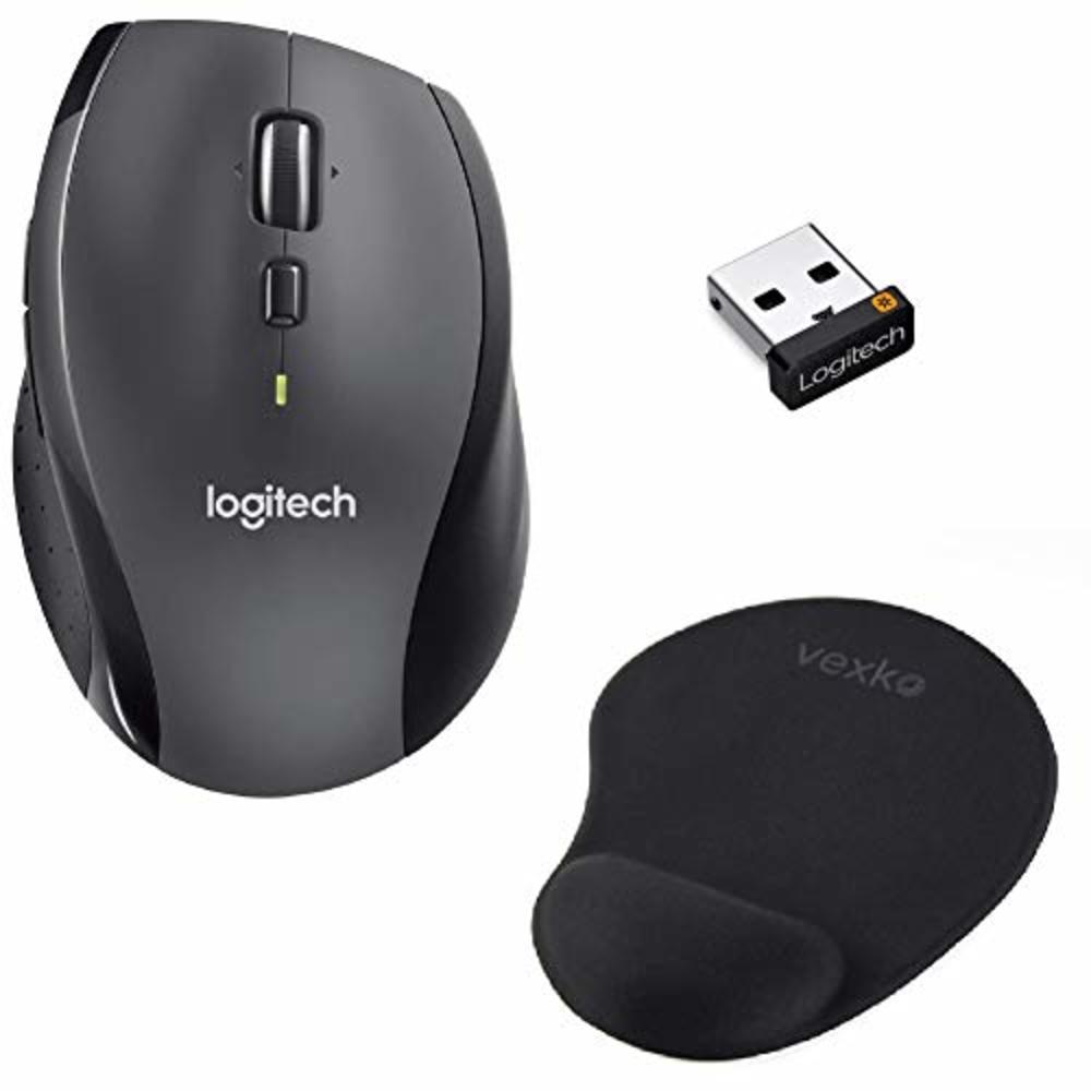 Anden klasse enhed Statistikker V043 Logitech M705 Mouse and Pad Bundle - Logitech Marathon Ergonomic Wireless  Mouse with USB Unifying Receiver - Vexko Mouse Pad wit