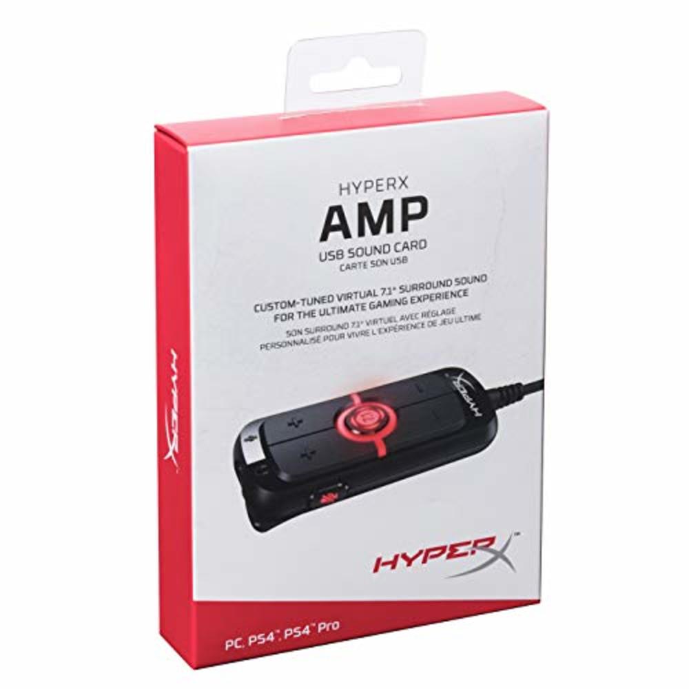 HyperX Amp USB Sound Card - Virtual 7.1 Surround Sound - Works with PC/PS4 - Plug Play