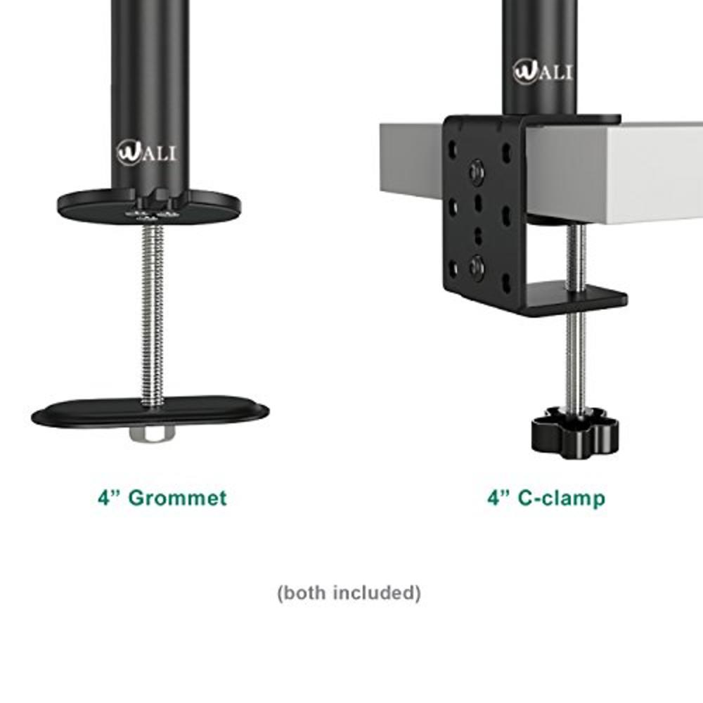 WALI Triple LCD Monitor Desk Mount Fully Adjustable Stand Fits 3 Screens up to 27 inch, 22 lbs. Weight Capacity per Arm (M003),