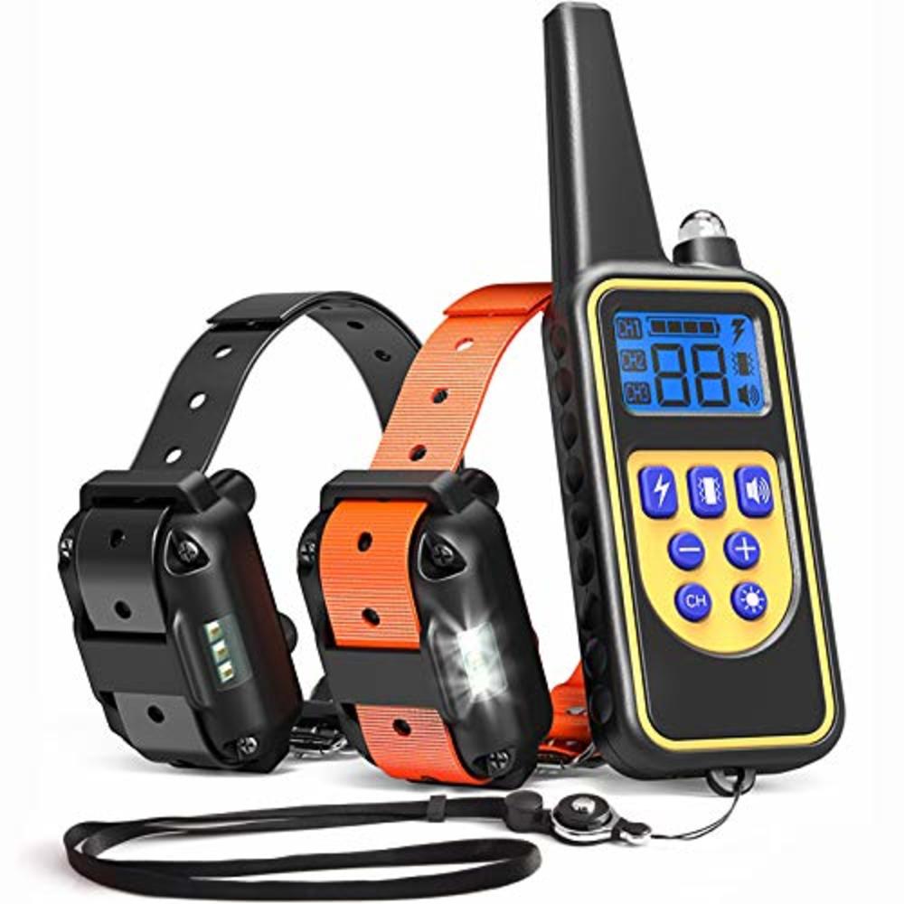 iSPECLE Dog Training Collar, Rechargeable 2600ft Shock Collar for Dog with Remote Waterproof Training Collar for Dog with 4 Trai
