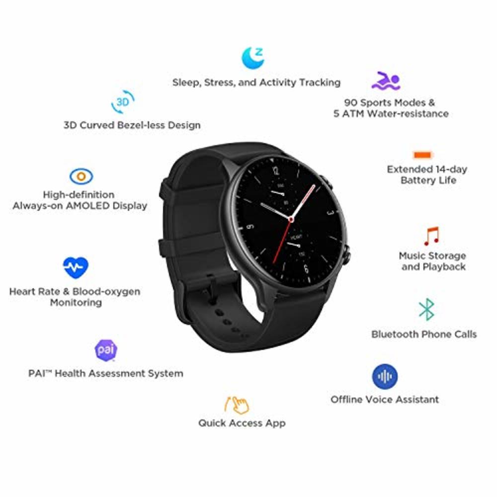 Amazfit GTR 2 Smart Watch for Android iPhone, with Alexa GPS, Fitness Sports Watch for Men, Bluetooth Call, 14-Day Battery Life,