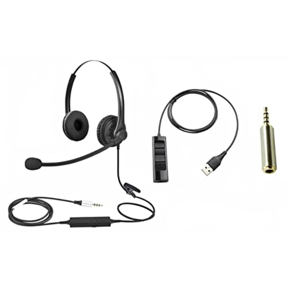 Modernisering Gezicht omhoog Gebeurt WirelessFinest HSDUAL3.5OEM 3.5mm Headset + 2.5mm + USB Adapter Headset  Microphone for Business Skype Work from Home Call Center Office Video  Conference Com