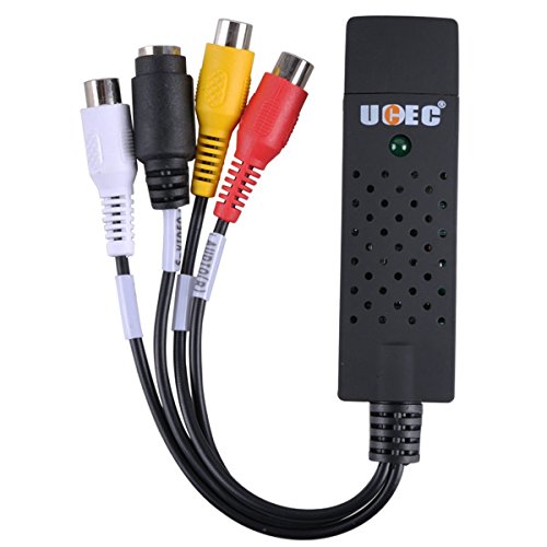 UCEC USB 2.0 Video Audio Capture Card Device Adapter VHS VCR TV to DVD Converter Support Win 2000/Win Xp/Win Vista/Win 7/Win 8/W