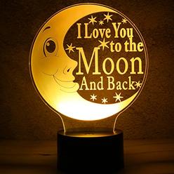 rquite I Love You 3D LED Optical Illusion Lamps, Rquite 7 Color Change Touch Switch Art Sculpture Lights LED Desk Table Night Light Awe