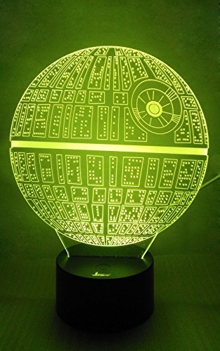 among Warlike Voting Loveboat Death Star 3D Night Light LED Illusion Lamp Bedside Desk Table Lamp  for Star Wars Fans, Loveboat 7 Color Changing Lights with Ac