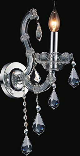 CWI Lighting 8397W5C-1(Clear) 1 Light Wall Sconce with Chrome Finish, Chrome Finish