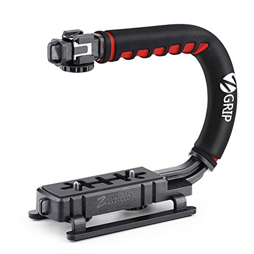 Zeadio Video Action Stabilizing Handle Grip Handheld Stabilizer with Hot-Shoe Mount for Canon Nikon Sony Panasonic Pentax Olympu