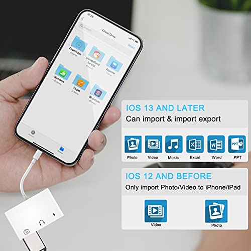 Anytrox USB 3 Camera Adapter,3 in 1 USB Female OTG Adapter with Charging and 3.5mm Headphone Audio Jack Splitter for iPhone/iPad,Support