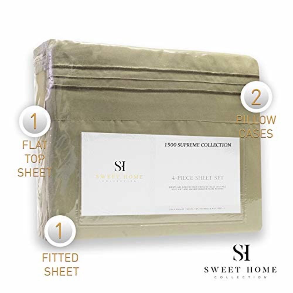 Sweet Home Collectio 1500 Supreme Collection Extra Soft RV Queen Sheets Set, Pale Pink - Luxury Bed Sheets Set with Deep Pocket Wrinkle Free Bedding,