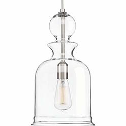 Progress Lighting Staunton Collection 1-Light Clear Glass Global Pendant Light Brushed Nickel