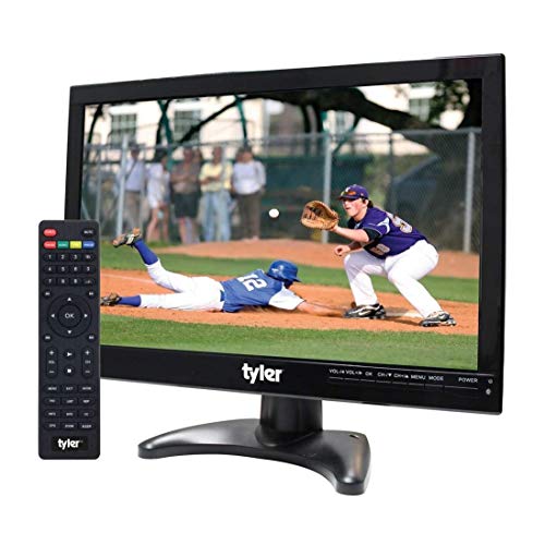 Tyler 14” Portable TV LCD Monitor 1080P Rechargeable Lithium Battery Operated, 3 Antenna, HDMI, SD, USB, RCA, FM Radio, Digital 