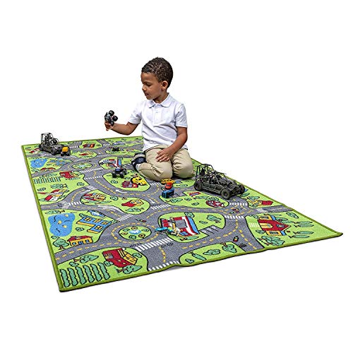 Amy & Delle Kids Carpet Playmat City Life Extra Large Learn Have Fun Safe, Childrens Educational, Road Traffic System, Multi Color Activity 