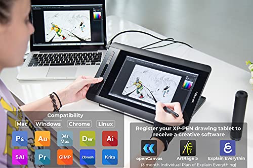 XP-PEN Artist12 11.6 Inch FHD Drawing Monitor Pen Display Graphic Monitor with PN06 Battery-Free Pen Multi-Function Pen Holder a