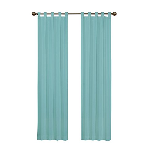 PAIRS TO GO Montana Modern Decorative Tab Top Window Curtains for Bedroom or Living Room (2 Panels), 30 in x 84 in, Natural