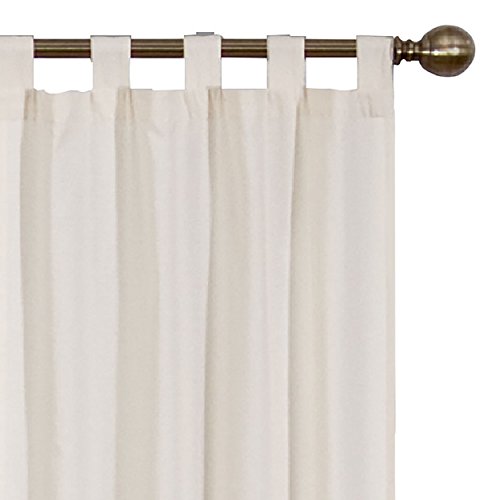 PAIRS TO GO Montana Modern Decorative Tab Top Window Curtains for Bedroom or Living Room (2 Panels), 30 in x 84 in, Natural