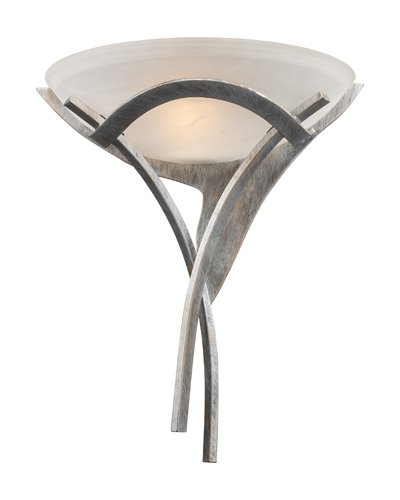 Elk 001-Ts Aurora 1-Light Sconce, 18-Inch, Tarnished Silver With Amber Glass