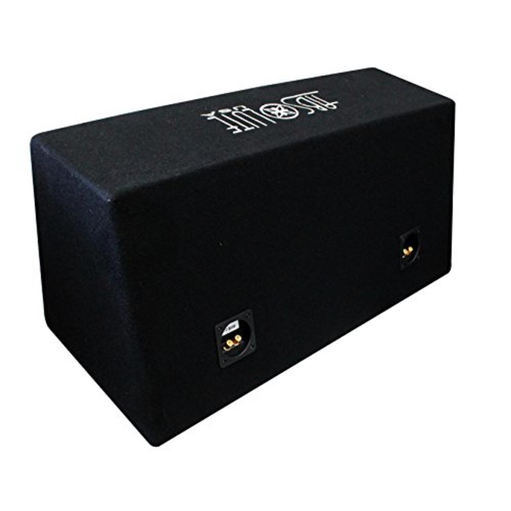 Absolute Coatings Absolute USA FBD12BK 3000 Watts Bass Box Dual 12-Inch Subwoofer Enclosure Box (Black)