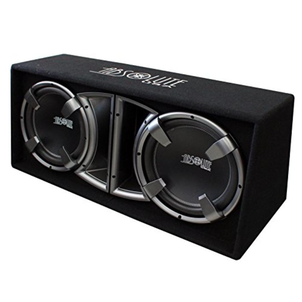Absolute Coatings Absolute USA FBD12BK 3000 Watts Bass Box Dual 12-Inch Subwoofer Enclosure Box (Black)