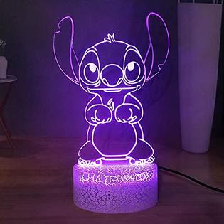 T-15 Laysinly Lovely Stitch 3D LED Night Light, Cartoon Lilo & Stitch Table  Lamp, Girls Desk Lamp, Baby Bedroom Sleeping Night Lamp