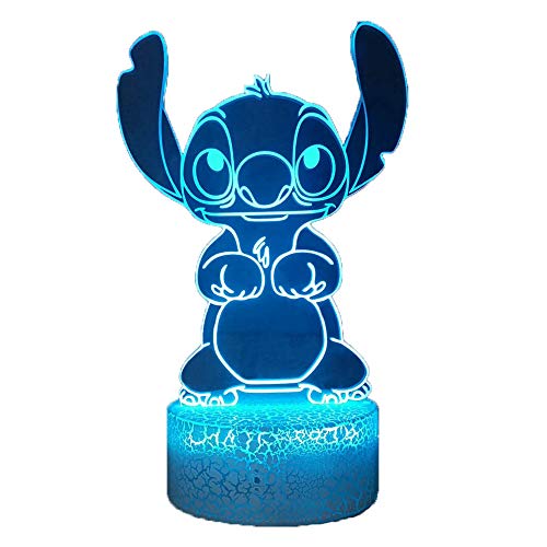 T-15 Laysinly Lovely Stitch 3D LED Night Light, Cartoon Lilo & Stitch Table  Lamp, Girls Desk Lamp, Baby Bedroom Sleeping Night Lamp