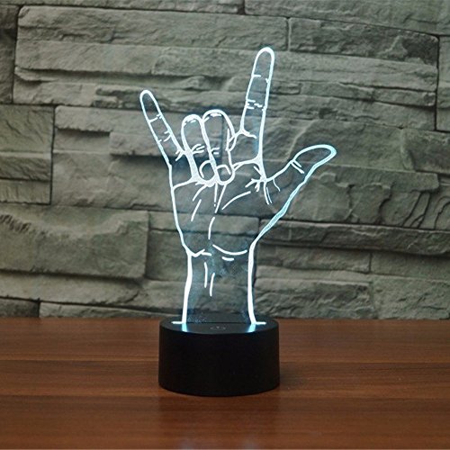 ZTOP Abstractive 3D Optical Illusion I Love You Sign Colorful Lighting Effect Touch Switch USB Powered LED Decoration Night Ligh
