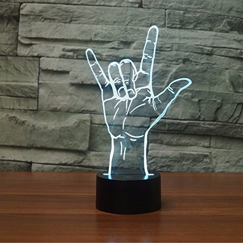 ZTOP Abstractive 3D Optical Illusion I Love You Sign Colorful Lighting Effect Touch Switch USB Powered LED Decoration Night Ligh
